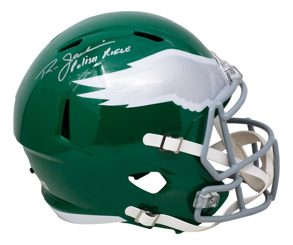 Ron Jaworski Signed Eagles Full Size Speed Replica Throwback Helmet Insc BAS - Sports Integrity