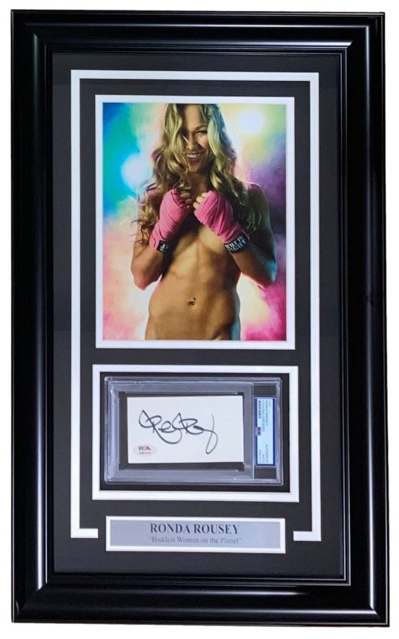 Ronda Rousey Signed Framed Slabbed UFC Cut Signature w/ 8x10 Photo PSA - Sports Integrity