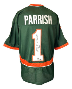 Roscoe Parrish Miami Signed Green Football Jersey 01 Champ Sports Integrity - Sports Integrity