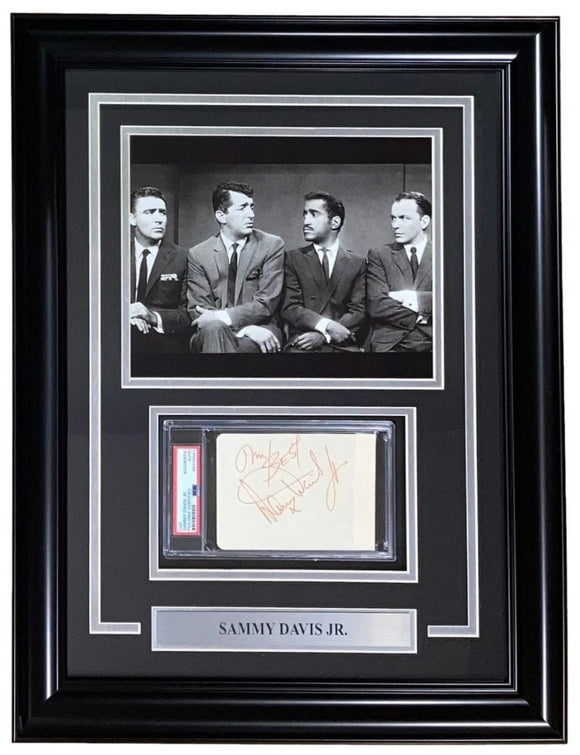 Sammy Davis Jr Signed Framed Slabbed Rat Pack Cut Signature PSA/DNA 85076491 - Sports Integrity