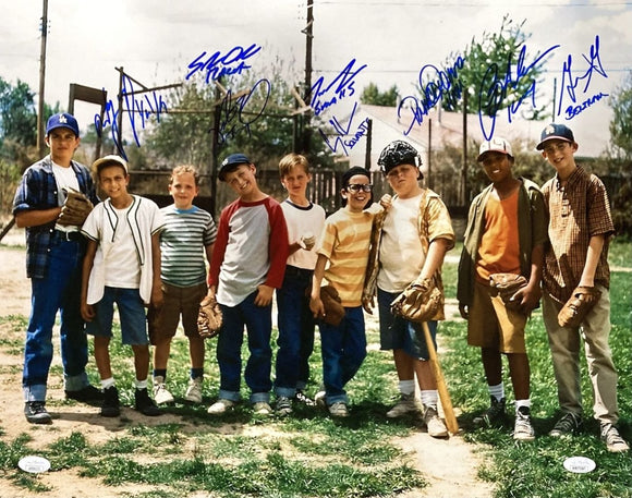 The Sandlot Cast Signed 16x20 Photo Patrick Renna Tom Guiry 6 Others JSA - Sports Integrity