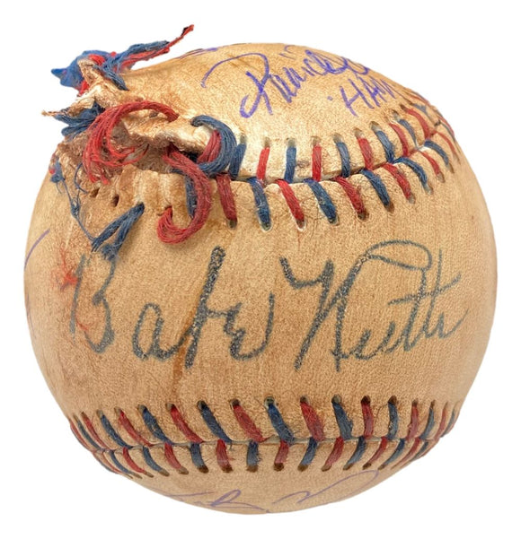 The Sandlot Cast (8) Signed Baseball w/ Facsimile Babe Ruth Autograph JSA - Sports Integrity