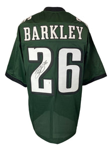 Saquon Barkley Philadelphia Signed Green Football Jersey BAS ITP - Sports Integrity