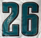 Saquon Barkley Signed Philadelphia Eagles Nike White Game Replica Jersey BAS ITP