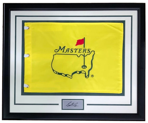 Scottie Scheffler Framed Undated Masters Flag w/ Laser Engraved Signature - Sports Integrity