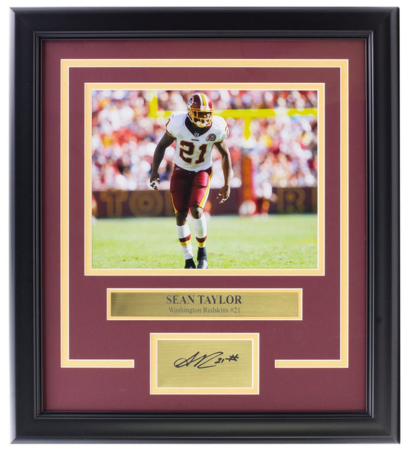 Sean Taylor Framed Washington Football Team 8x10 Photo w/ Laser Signature - Sports Integrity