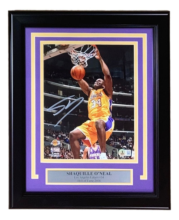 Shaquille O'Neal Signed Framed 8x10 Los Angeles Lakers vs Phoenix Photo BAS