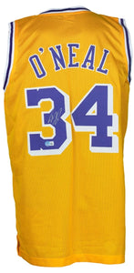 Shaquille O'Neal Signed Custom Yellow Pro Style Basketball Jersey BAS - Sports Integrity