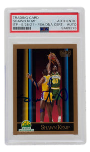 Shawn Kemp Signed 1990 SkyBox #268 Seattle Supersonics Basketball Card PSA/DNA - Sports Integrity