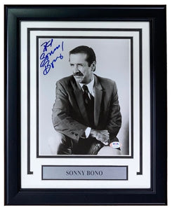 Sonny Bono Signed Framed 8x10 Photo PSA Hologram - Sports Integrity