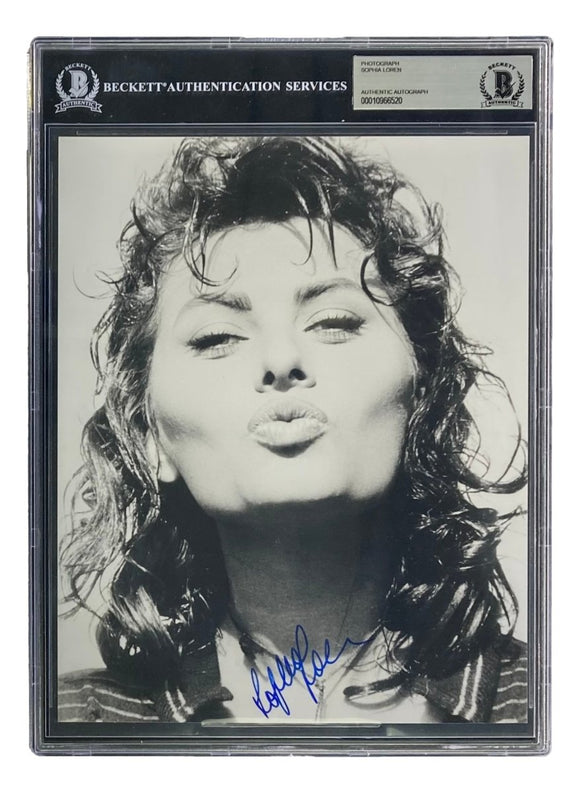 Sophia Loren Signed Slabbed 8x10 Photo BAS - Sports Integrity