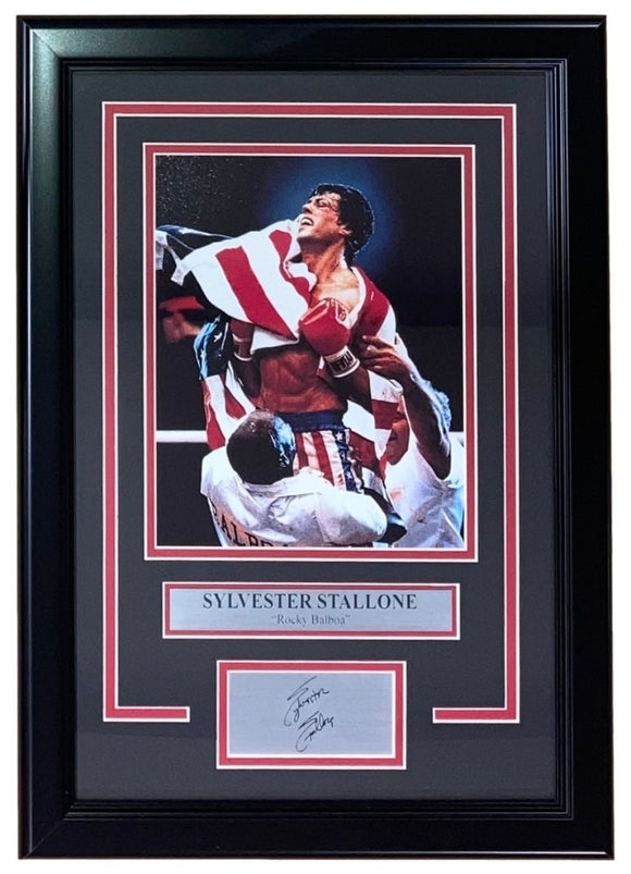 Sylvester Stallone Framed 8x10 Rocky Photo w/ Laser Engraved Signature - Sports Integrity