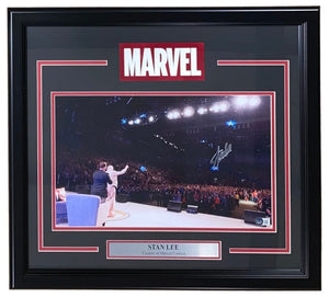 Stan Lee Signed Framed 12x18 Marvel Panoramic Photo BAS LOA - Sports Integrity