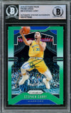 Stephen Curry Signed 2019 - 20 Panini Green Prizms #98 Warriors Card BAS - Sports Integrity