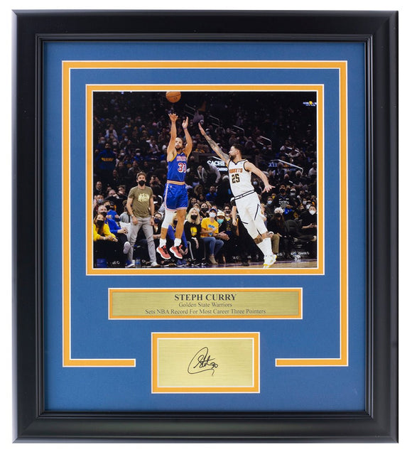 Steph Curry Framed 8x10 Golden State Warriors Photo w/Laser Engraved Signature - Sports Integrity