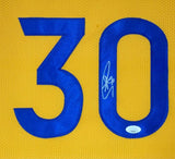 Stephen Curry Golden State Signed Framed Yellow Basketball Jersey JSA - Sports Integrity