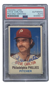 Steve Carlton Signed Phillies 1977 Hostess #117 Trading Card PSA/DNA - Sports Integrity