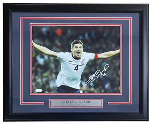 Steven Gerrard Signed Framed 11x14 England National Team Soccer Photo JSA - Sports Integrity