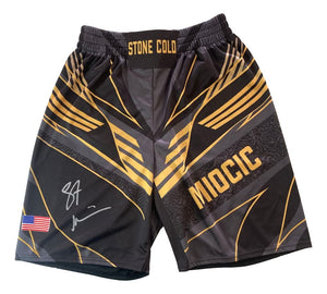 Stipe Miocic Signed Custom Black MMA Fight Trunks BAS - Sports Integrity