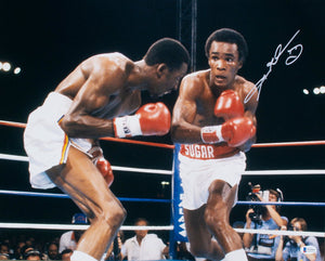 Sugar Ray Leonard Signed 16x20 Boxing Photo vs Thomas Hearns BAS ITP - Sports Integrity