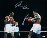 Sugar Ray Leonard Thomas Hearns Signed 16x20 Boxing Stance Photo BAS ITP - Sports Integrity