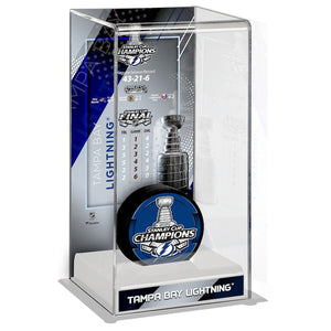 Tampa Bay Lighting 2020 Stanley Cup Champions Puck Display Case - Sports Integrity