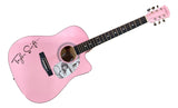 Taylor Swift Signed 41" Torture Poets Department Pink Acoustic Guitar 2 PSA Holo - Sports Integrity