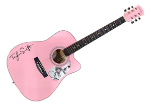 Taylor Swift Signed 41" Totured Poets Department Pink Acoustic Guitar 2 JSA - Sports Integrity