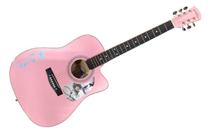 Taylor Swift Signed 41" Tortured Poets Department Pink Acoustic Guitar 4 JSA - Sports Integrity