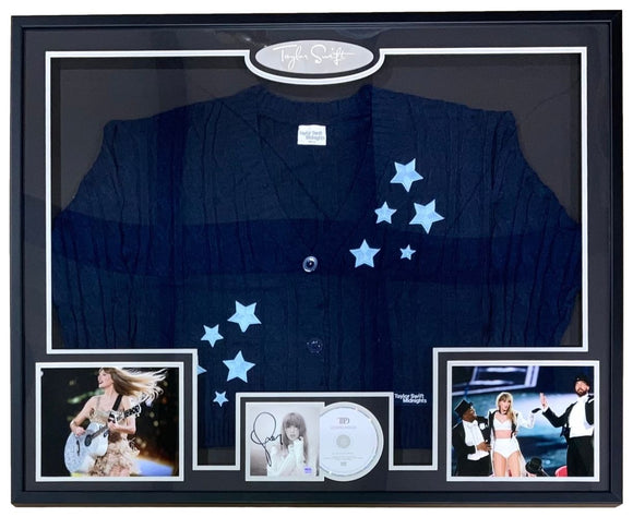 Taylor Swift Signed Framed Swift Cardigan Sweater With Signed Insert PSA/DNA - Sports Integrity