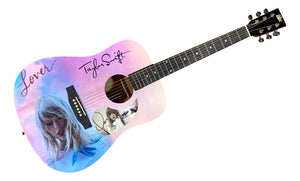 Taylor Swift Signed 41" Lover Graphic Acoustic Guitar 3 JSA - Sports Integrity