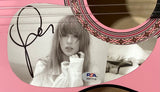 Taylor Swift Signed 38" Totured Poets Department Pink Acoustic Guitar 2 PSA Holo - Sports Integrity