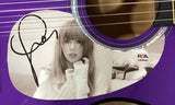 Taylor Swift Signed 38" Totured Poets Department Purple Acoustic Guitar PSA Holo - Sports Integrity