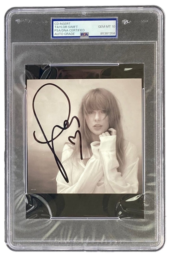 Taylor Swift Signed Tortured Poets Department CD Insert PSA Auto Gem MT 10 - Sports Integrity