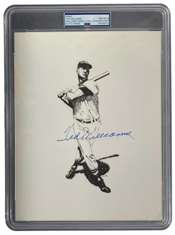 Ted Williams Signed Slabbed 8x10 Boston Red Sox Photo PSA NM - MT 8 - Sports Integrity