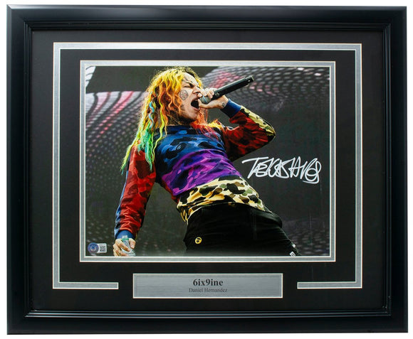 Tekashi 6ix9ine Signed Framed 11x14 Yelling Photo BAS ITP - Sports Integrity