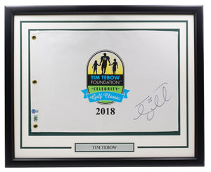 Tim Tebow Signed Framed Tebow Foundation Golf Classic Golf Flag BAS 488 - Sports Integrity