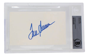 Tom Seaver Signed Slabbed New York Mets Index Card BAS - Sports Integrity