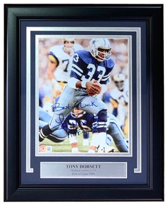 Tony Dorsett Signed Framed 8x10 Dallas Cowboys Photo HOF 94 BAS - Sports Integrity