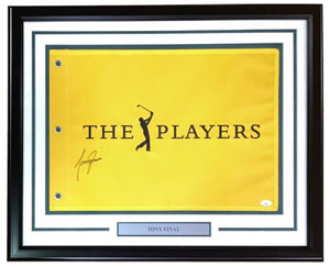 Tony Finau Signed Framed The Players Championship Golf Flag JSA - Sports Integrity