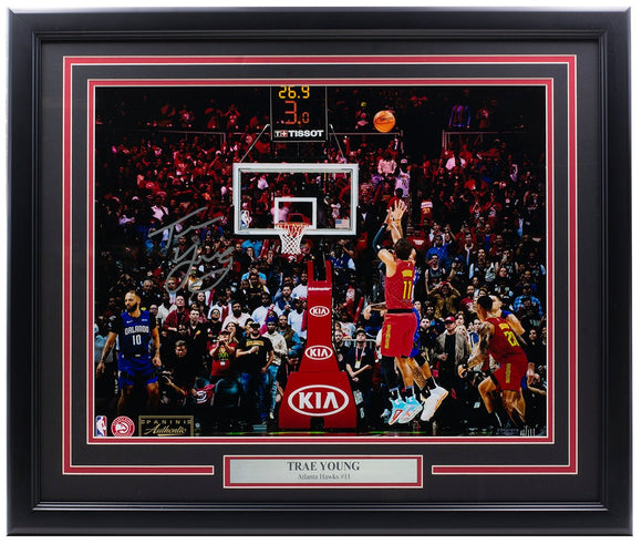 Trae Young Signed Framed Atlanta Hawks 16x20 Basketball 3 Ball Photo LE Panini - Sports Integrity