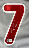 Trea Turner Philadelphia Signed Gray Baseball Jersey BAS ITP - Sports Integrity