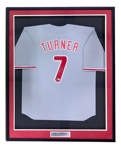 Trea Turner Philadelphia Signed Framed Gray Baseball Jersey BAS ITP - Sports Integrity