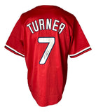 Trea Turner Philadelphia Signed Red Baseball Jersey JSA - Sports Integrity