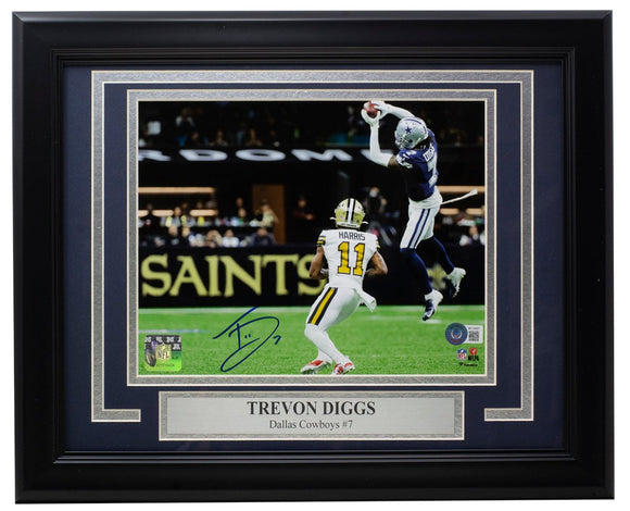 Trevon Diggs Signed Framed Dallas Cowboys 8x10 Photo BAS ITP - Sports Integrity