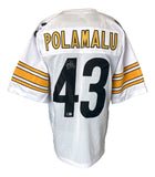 Troy Polamalu Pittsburgh Signed White Football Jersey BAS ITP - Sports Integrity