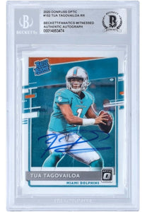 Tua Tagovailoa Signed 2020 Panini Donruss Optic #152 Dolphins Rookie Card BAS - Sports Integrity