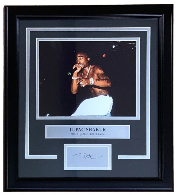 Tupac Shakur Framed 8x10 Concert Photo w/ Laser Engraved Signature - Sports Integrity