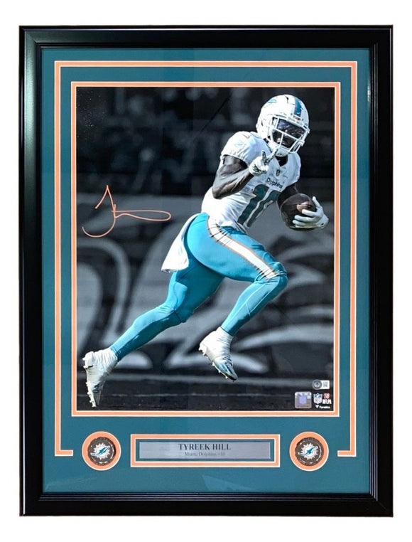 Tyreek Hill Signed Framed 16x20 Miami Dolphins Photo BAS - Sports Integrity