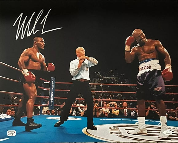 Mike Tyson Signed 16x20 Evander Holyfield Ear Bite Fight Photo JSA - Sports Integrity